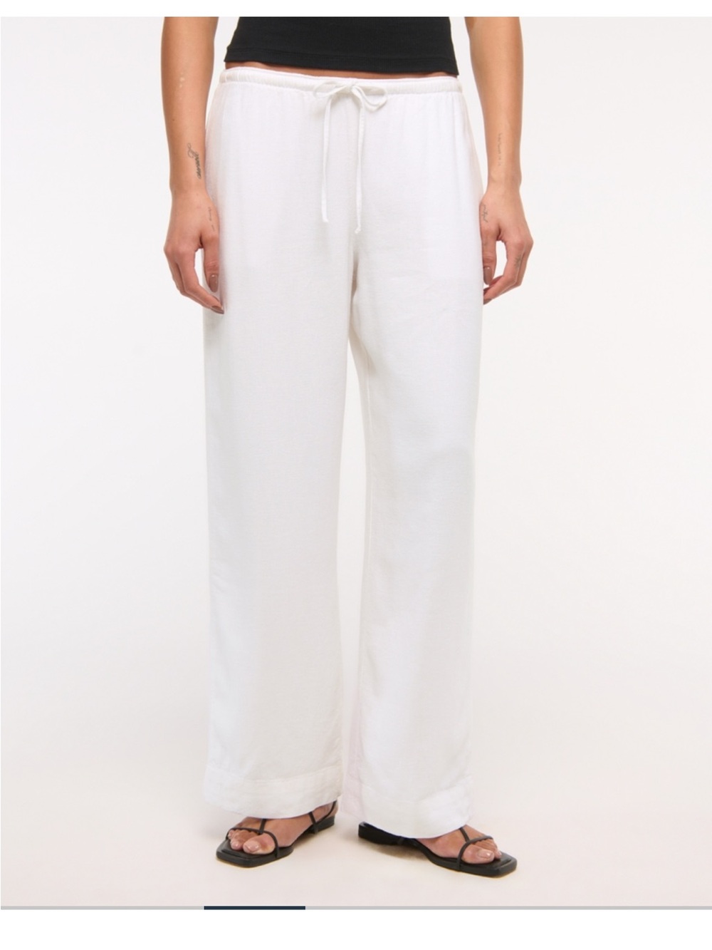Abercrombie black Linen Blend Pull On Pants